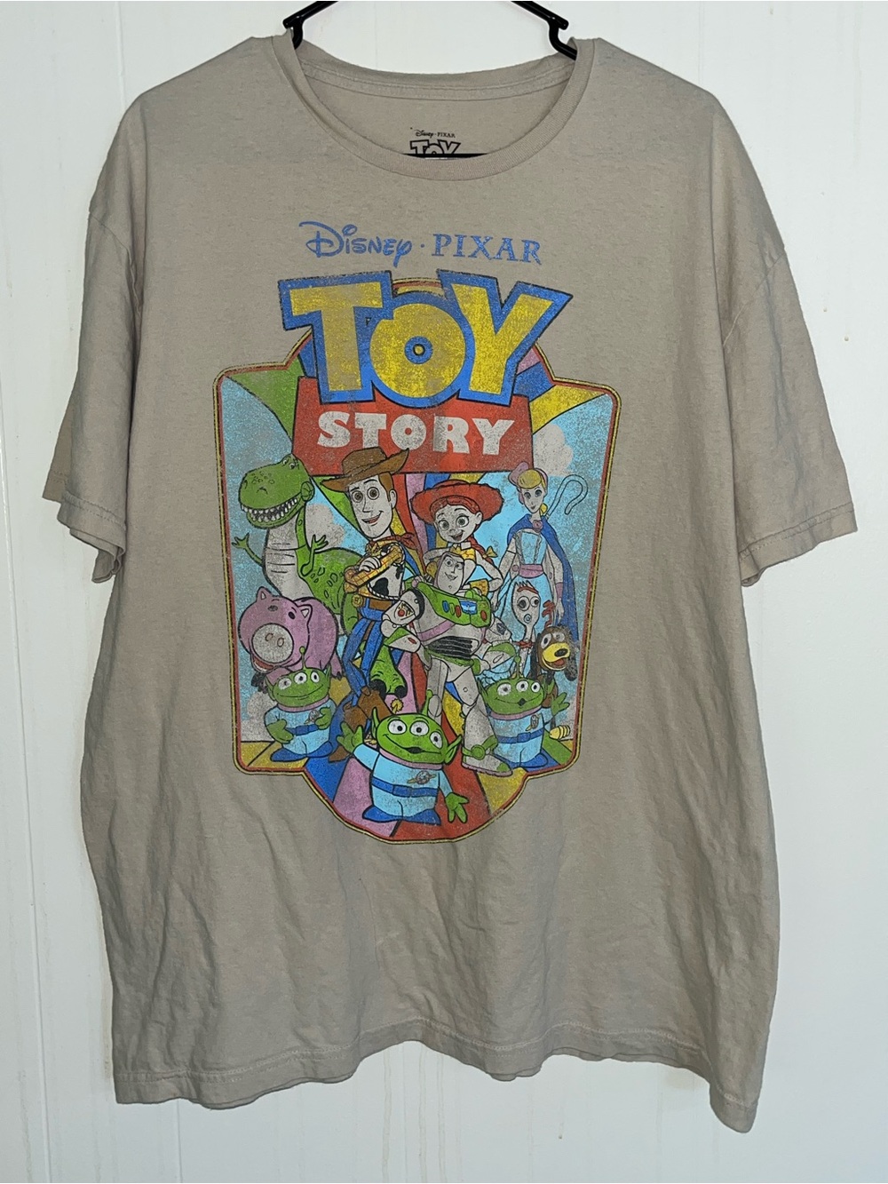 Disney Pixar Toy Story Short Sleeve Tee - Beige Graphic Shirt